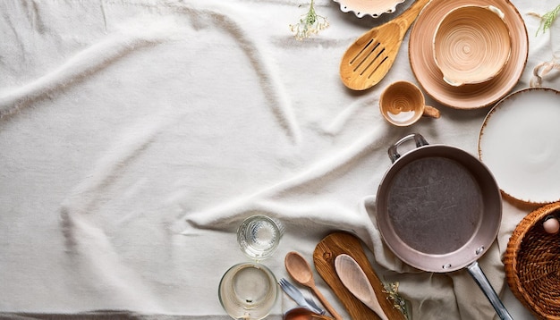 Kuchenne przybory na stole